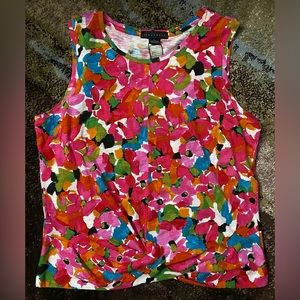 Sanctuary TWISTED TANK Geranium Floral Print Vibrant Colors Size Large New